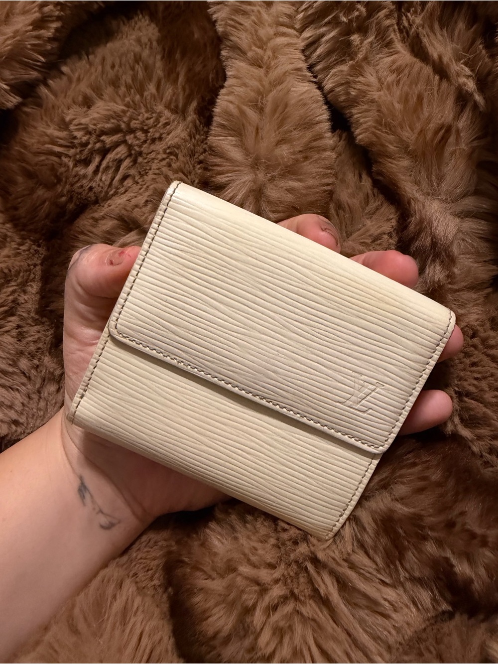 Louis Vuitton Ivory Epi Leather Small Fold Wallet